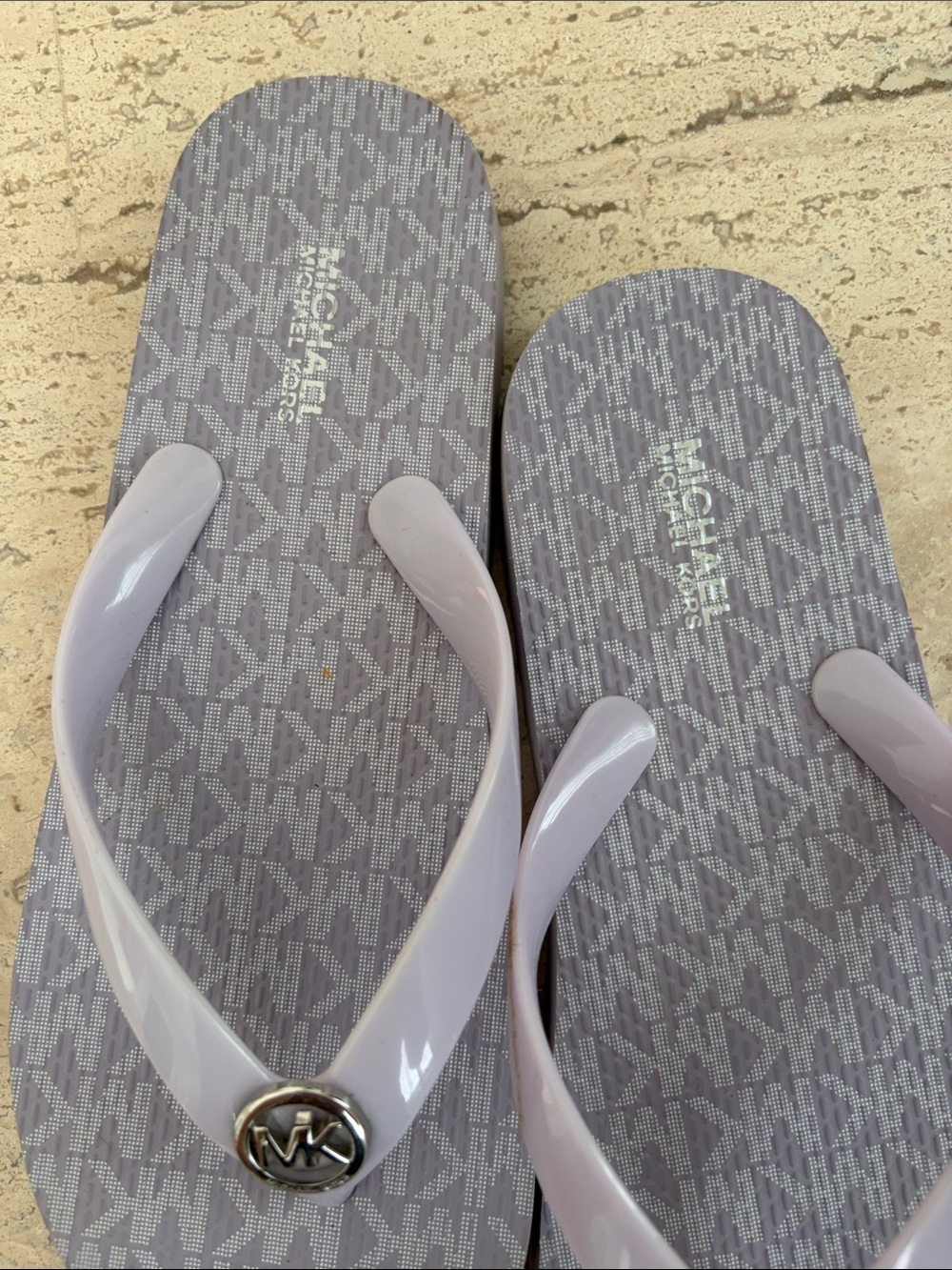 Michael Kors Lavender Logo Strap Flip Flops - Picture 3 of 7